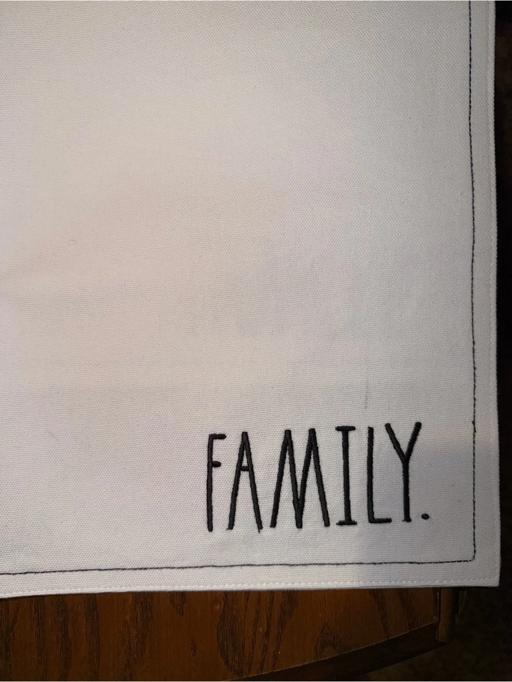 Rae Dunn White Placemats with Black 'FAMILY.' Text - Set of 4